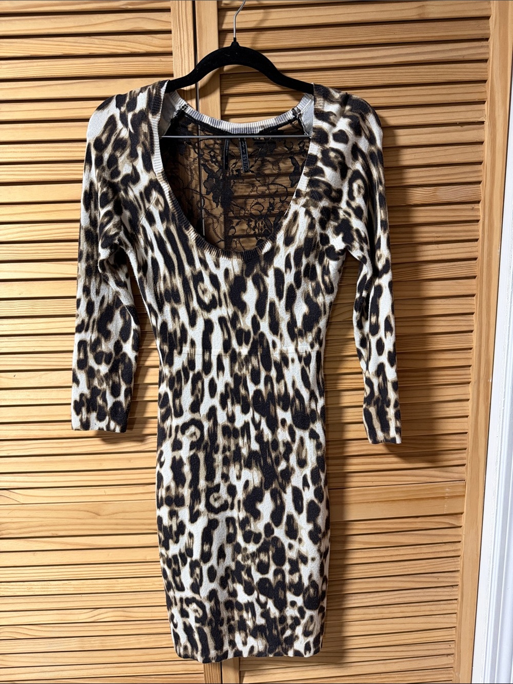 Leopard Print Bodycon Dress - Brown/Black
